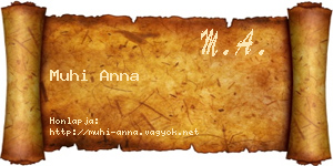 Muhi Anna névjegykártya